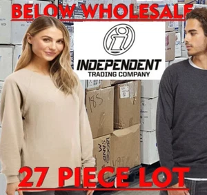 Below Wholesale Blank DiY 27 INDEPENDENCE SS1000C sand Sweatshirt Bulk Lot - Picture 1 of 4