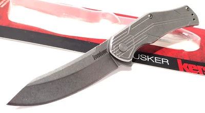 KERSHAW KS1380 Silver HUSKER Tactical Spring Open Assisted Folding Pocket Knife - Image 1 of 4