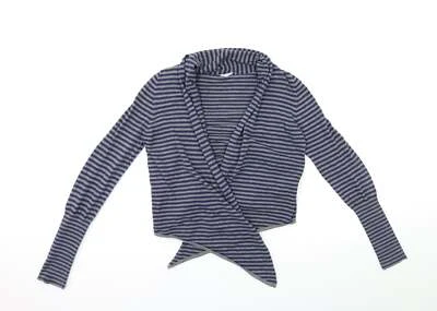 Oasis Womens Blue V-Neck Cotton Blend Cardigan Size 10 - Image 1 of 4