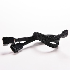 Black 4Pin PWM To Dual PWM Computer Case Fan Power Sleeved Y-Splitter Cable Y-dr