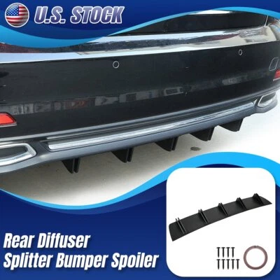 For Acura TL TLX ILX TSX Rear Diffuser Fins Bumper Lip Splitter Spoiler Black US Foto 1 de 4