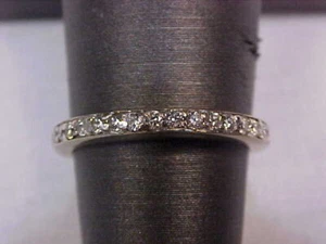 VINTAGE NATURAL .34CTW DIAMOND BAND RING 14K WHITE GOLD SIZE 5 - Picture 1 of 9
