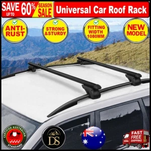 Universal Car Roof Rack Cross Bars Aluminium Black Adjustable 120cm Car 90kgs.. - Picture 1 of 11