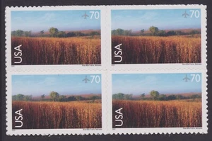 US C136 Airmail Nine-Mile Prairie 70c block 4 MNH 2001 - Picture 1 of 1