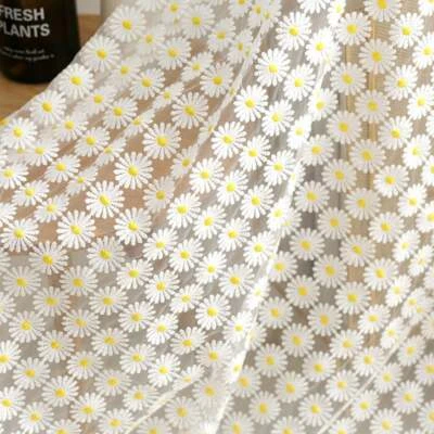 Wedding Lace Fabric Lovely Daisy Floral Embroidery Mesh Lace Fabric By The Yard - Image 1 of 4