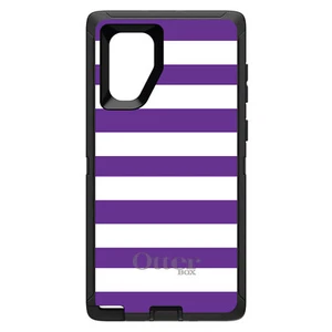 OtterBox Defender for Galaxy Note (Choose Model) Purple & White Bold Stripes - Picture 1 of 11