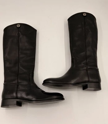 Botas de equitación altas Frye Melissa Button 2 para mujer talla 6,5 B de cuero negro Foto 1 de 4