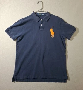 Polo Ralph Lauren Polo Shirt Youth XL Slim Fit Navy Blue Big Pony Preppy - Picture 1 of 7