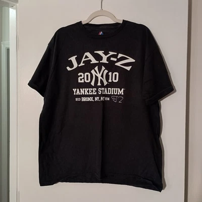 (2) Jay-Z Yankee Stadium T-Shirts From His 2010 Show, Size Large, Vintage - Image 1 of 4