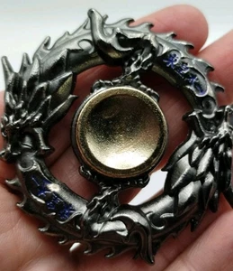 Etui + chinesischer ineinandergreifender Dragon Ball Kreis massiver Metall Handschmeichler Spinner schwarz - Bild 1 von 10