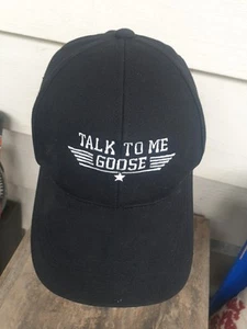 Vintage Top Gun "Talk To Me Goose" Strapback Hat Cap Movie Promo Adjustable.Blak - Picture 1 of 22