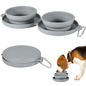 Collapsible Dog Water Bowl 2 In 1 Foldable Pet Food And Water Bowl Portable Cats - Picture 1 of 7