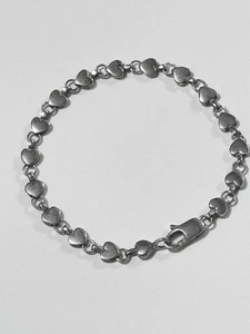 [Ex+] Tiffany & Co. Sterling Silver Vintage Puff Heart Chain Link Bracelet - Picture 1 of 24