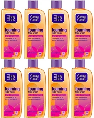 8 X Clean & Clear Foaming Face Wash 150mL Oil-Free Anti-Acne Gently Cleans Skin - image 1 of 3