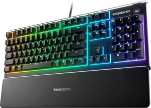 SteelSeries Apex 3 Wired Membrane Whisper Quiet Keyboard Black Certified Refurb - Picture 1 of 8