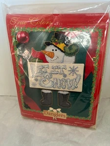 Counted Cross Stitch True Colors Danglers Snowman Christmas Let it Snow Kit New - Picture 1 of 1