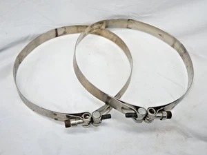 2 abrazaderas de manguera grandes de perno en T de 8 pulgadas de diámetro de acero inoxidable ---7/8 de ancho - Imagen 1 de 8