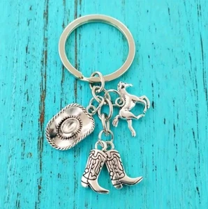 cowboy,cowgirl keyring - Picture 1 of 3