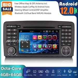 8-Kern Android 12 Autoradio Sat Nav DAB + CarPlay Wifi für Mercedes R-Klasse W251 - Bild 1 von 13