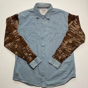 Staple Pigeon Brand Mens Shirt XL Blue Camo Hip Hop Y2K Streetwear Vintage Jeff - Picture 1 of 11