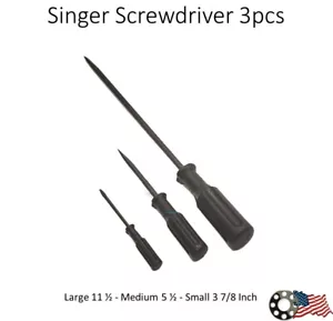 New Screwdriver 3Pcs Set Singer Genuine Straight Head - Picture 1 of 3