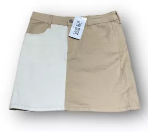 12Th Tribe Mini Skirt White Brown Size Medium White Brown 29”x14.5” - Picture 1 of 4