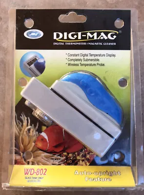 Digi-Mag Magnet Aquarium Glass Cleaner + Digital Thermometer - Up To 60 Gallons • 19.95€
