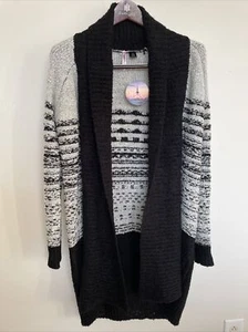 NEW Love By Design Popcorn Texture Open Front Long Cardigan sz L Large - Picture 1 of 8