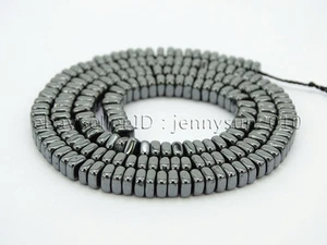 Metallic Colors Hematite Gemstone 2x4mm Square Sliced Loose Spacer Beads 16'' - Picture 1 of 14