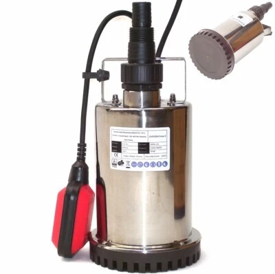 Edelstahl Flachsaugerpumpe Tauchpumpe 550W Schmutzwasserpumpe 44327 Wasser Pumpe - Bild 1 von 4