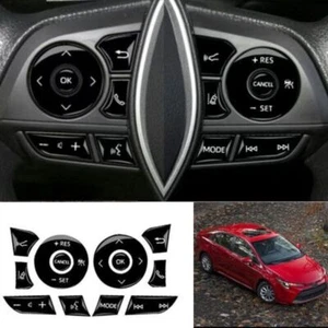 Black Rubber Steering Wheel Switch Button Sticker For Toyota Corolla 2020-2023 - Foto 1 di 6