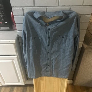 POLO Ralph Lauren camicia jeans uomo media manica lunga bottoni blu denim - Foto 1 di 8
