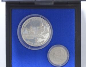 Romania Coin 100 Lei Nickel BU 10 Lei Silver 27g 0.925 PP 1996 box Olympics #3