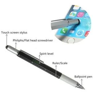 Penna cacciaviti livello righello 6 in uno stilo touch screen nuova con scatola spedizione gratuita veloce - Foto 1 di 10