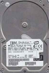 IBM 61.4GB IDE 3.5 Hard Drive IC35L060AVVA07-0, PN 07N9209, MLC H32657 - Picture 1 of 2