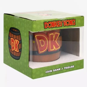Banco de monedas de barril Donkey Kong de cerámica Nintendo, banco Donkey Kong de cerámica - Imagen 1 de 3