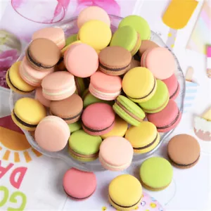 10 pcs Matte Resin Macaron Cake Fake Food Craft Ornament Art Decors 23x23x13mm - Picture 1 of 5