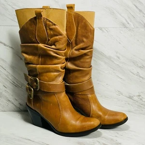 Matisse "Willee" Ruched Boots brown leather sz 6.5 M - Picture 1 of 6