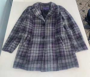 Chaqueta Blazer Madden Girl Mujer Juniors Mediana Forrada a Cuadros Púrpura Gris Negra - Imagen 1 de 24