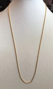 VINTAGE TRIFARI TM 30" ROPE CHAIN NECKLACE WITH SPRING RING CLOSURE - Picture 1 of 4