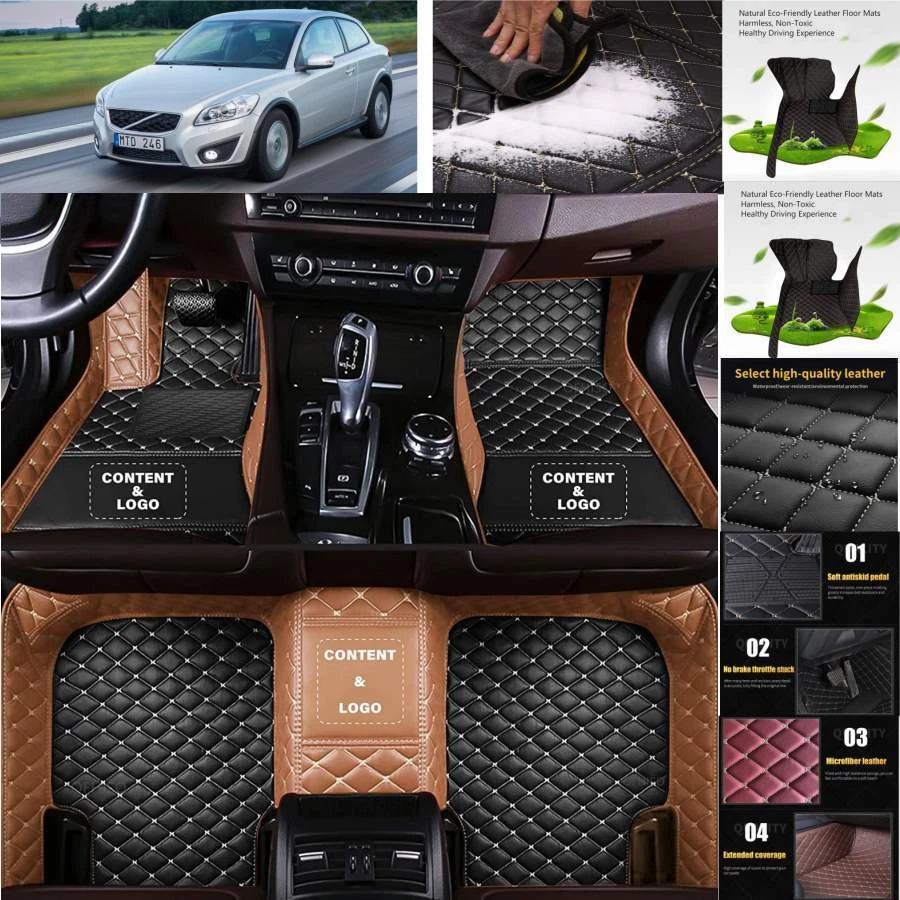 For Volvo C30 C70 Car Floor Mats Custom All Weather Luxury Carpet Auto Anti-Slip Foto 1 de 4