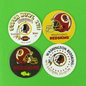 Lot of 4 Washington Redskins Pogs from the 1990s The Washington Commanders - Picture 1 of 2