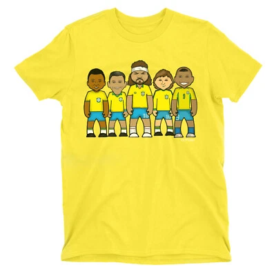 Kids Quality Cotton T-Shirt VIPwees Brazil Football Legends Caricature Unisex - Image 1 of 3