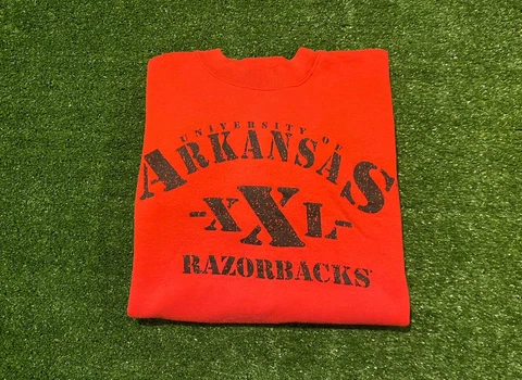 Vintage Hanes Arkansas Razorbacks XXL arch crewneck sweatshirt Large Red retro Cover