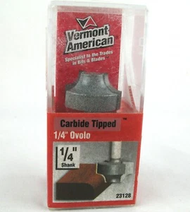 Vermont American 1/4" Ovalo Carbide Tipped Double Flute Router Bit # 23128 - Picture 1 of 5
