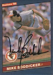 MIKE BODDICKER BALTIMORE ORIOLES SIGNED 1986 DONRUSS #47 - Picture 1 of 1