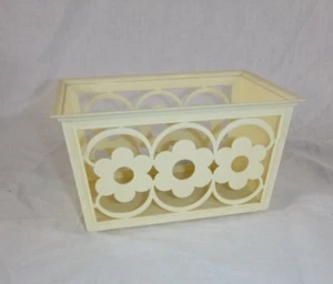 Servilletero de mesa de cocina con flores de margarita blanco roto de colección años 70 - Imagen 1 de 4