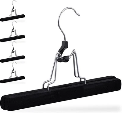 Relaxdays Kleiderbügel für Hosen, 5er-Set, Holz - Bild 1 von 4