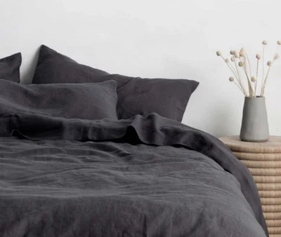 Brand New King Pillowcases 2 Pack 100% Linen Slate Grey Design Within Reach DWR - Image 1 of 4