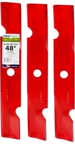 Maxpower 561144B Juego de 3 cuchillas de elevación alta para 48" Exmark reemplaza OEM - Imagen 1 de 4
